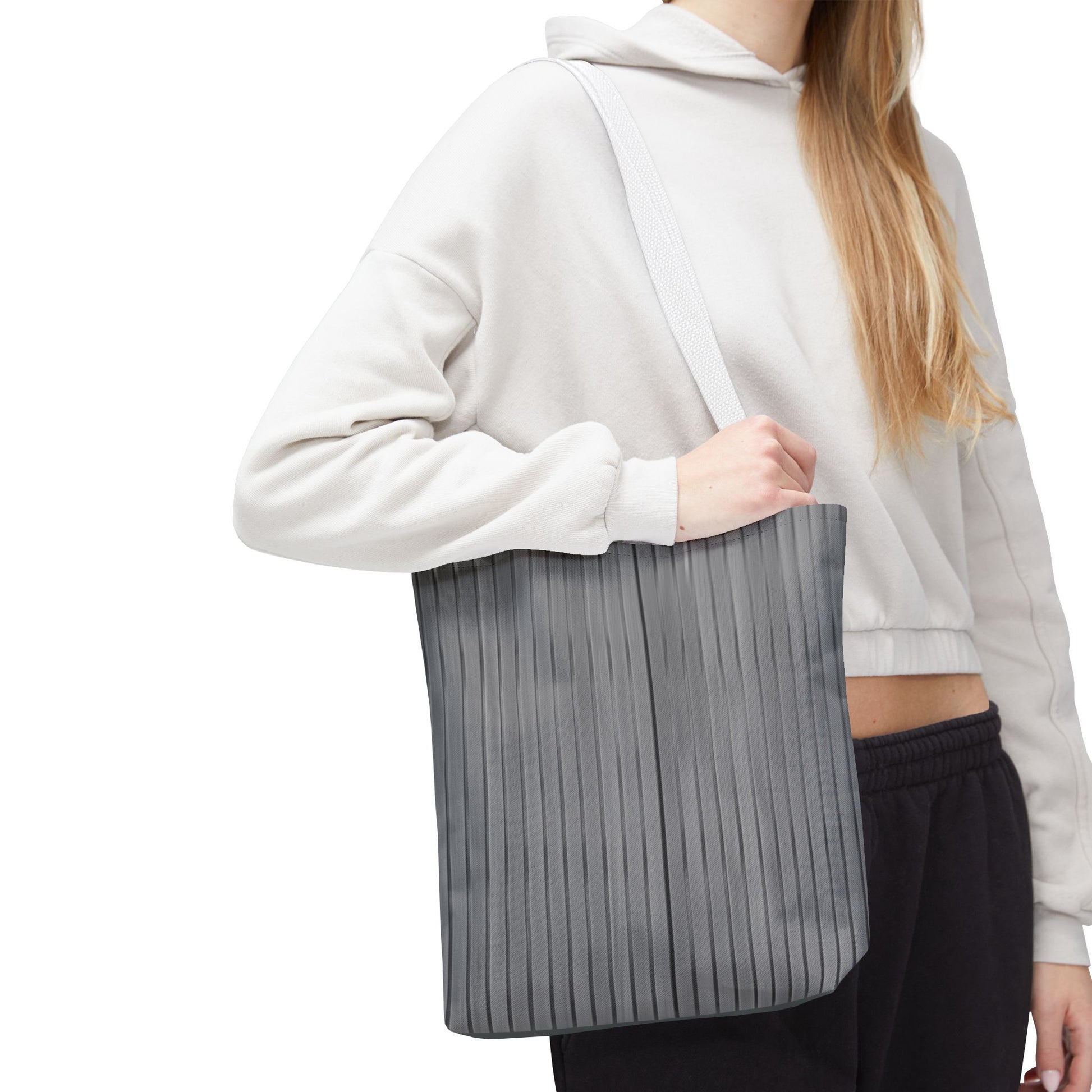 Stylish Gray Striped Tote Bag for Everyday Use - TRV