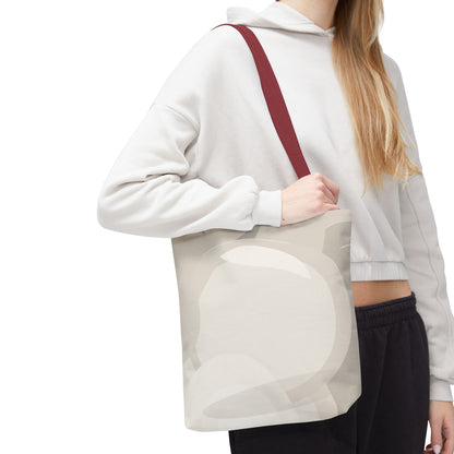Neutral Abstract Circle Pattern Tote Bag | Minimal Beige AOP Canvas