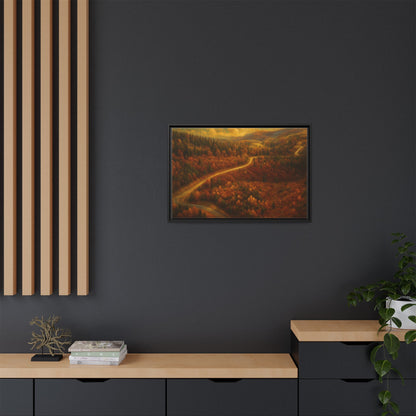 Autumn Landscape Framed Canvas Art, Cozy Home Decor, Warm Fall Vibes, Gift for Nature Lovers, Perfect for Thanksgiving - TRV