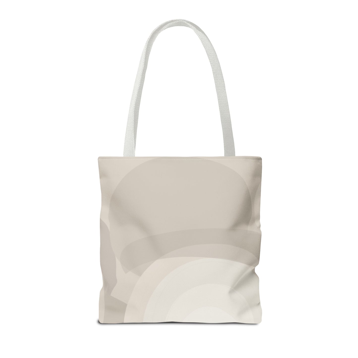Neutral Abstract Circle Pattern Tote Bag | Minimal Beige AOP Canvas
