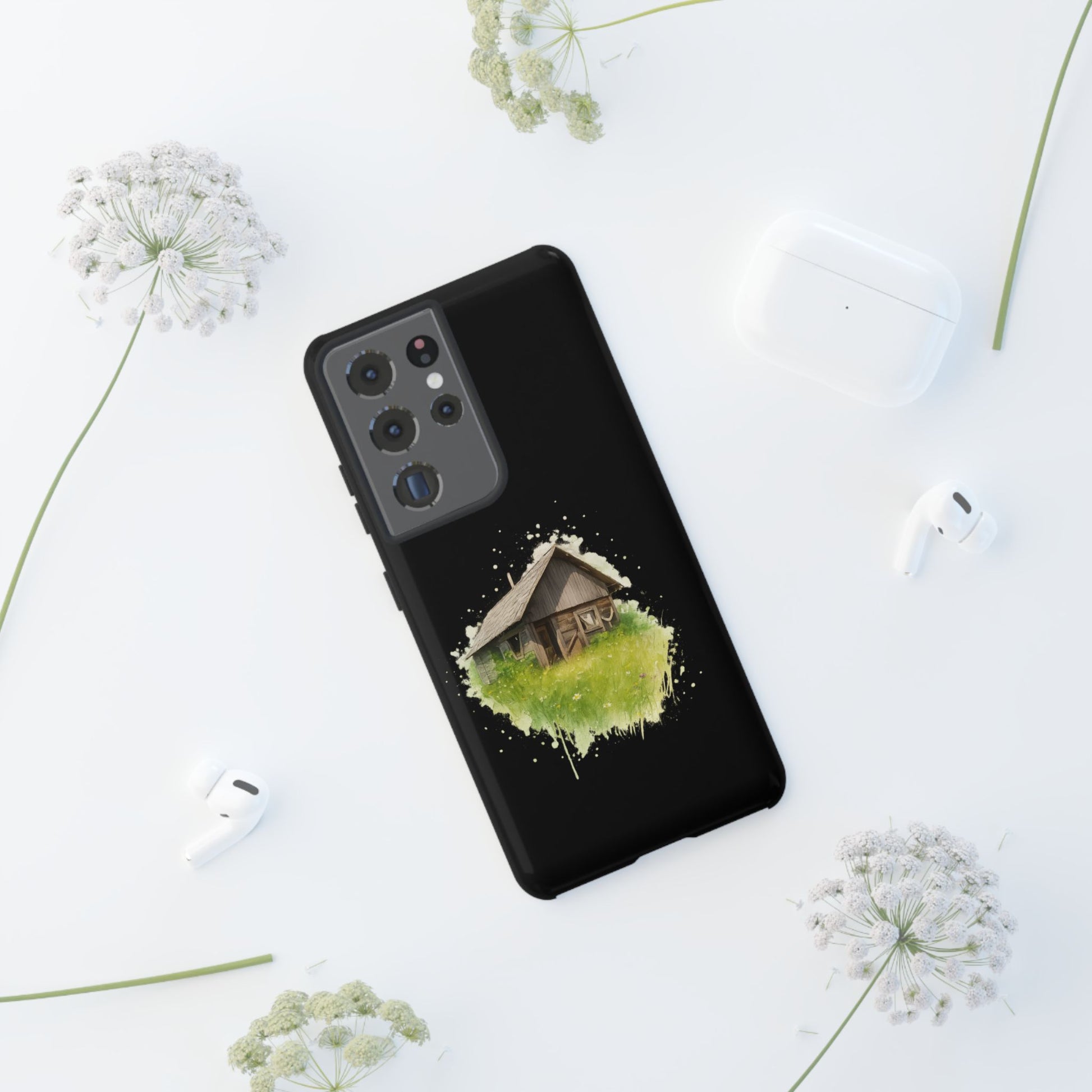 Rustic Farmhouse Phone Case, Cute Cottage Design, Tough Cases for Nature Lovers, Eco-Friendly Gift, Customizable Tech Accessories - TRV