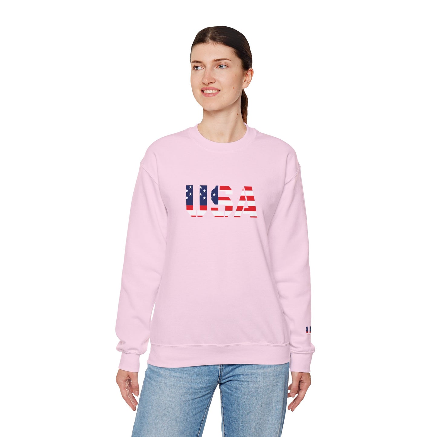 USA Flag Unisex Crewneck Sweatshirt, Cozy Apparel, Casual Wear, Independence Day Gift, Americana Style