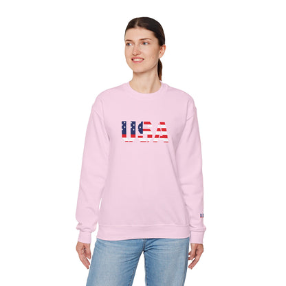 USA Flag Unisex Crewneck Sweatshirt, Cozy Apparel, Casual Wear, Independence Day Gift, Americana Style