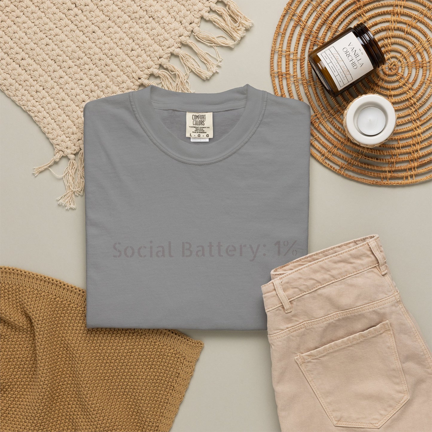 Social Battery 1% T-shirt | Introvert Funny Text Tee