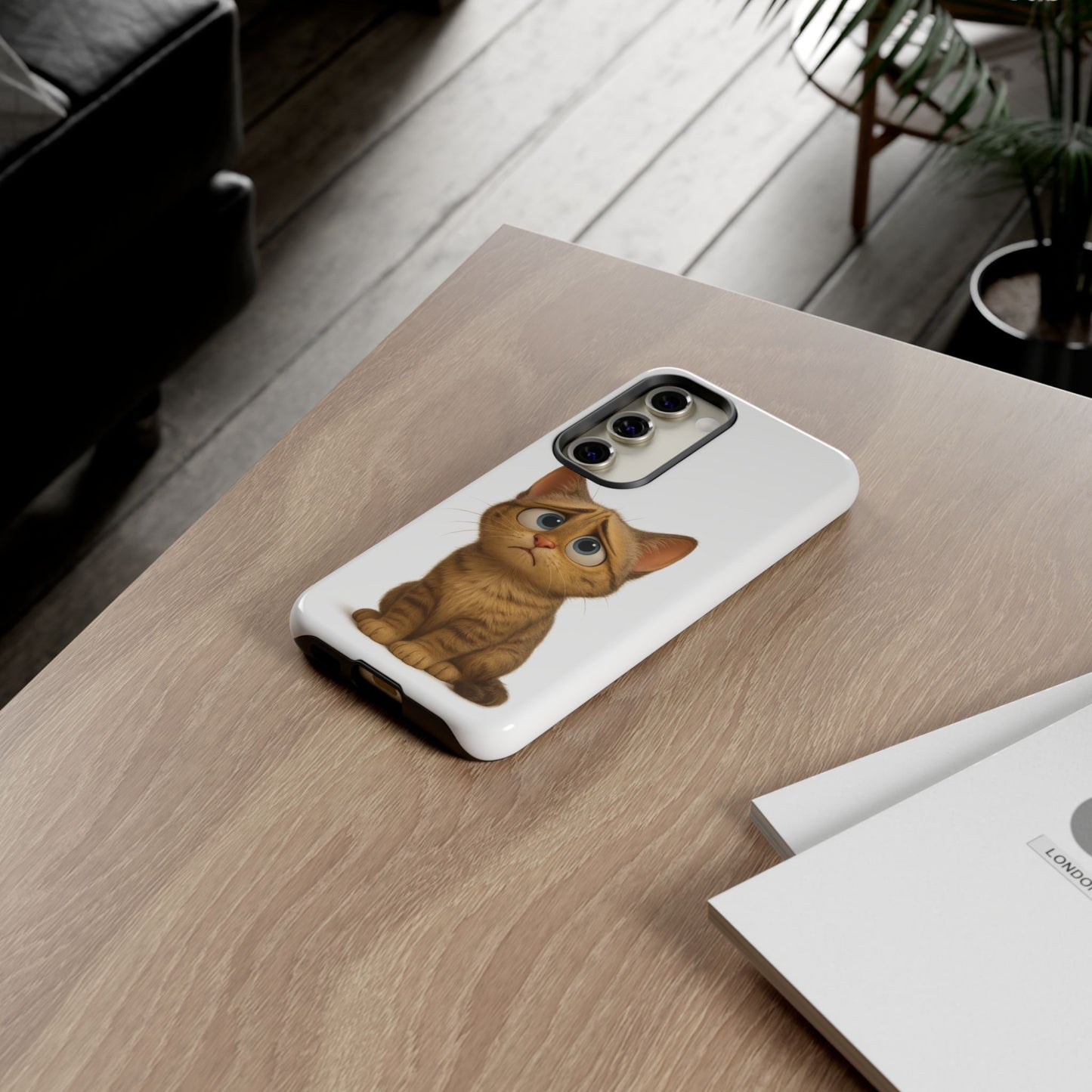 Cute Cat Phone Case, Funny Kitty Case, Animal Lover Gift, Cat Lover Accessory, Unique Cat Design Case, Pet Mom Gift - TRV