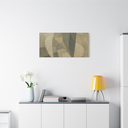 Abstract Neutral Geometric Shapes Matte Canvas - TRV