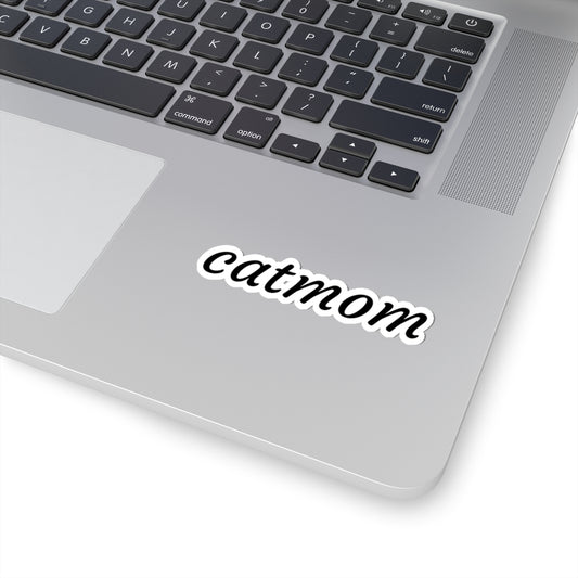 Catmom Kiss-Cut Sticker — Script Vinyl Decal for Laptops, Tumblers & Gifts
