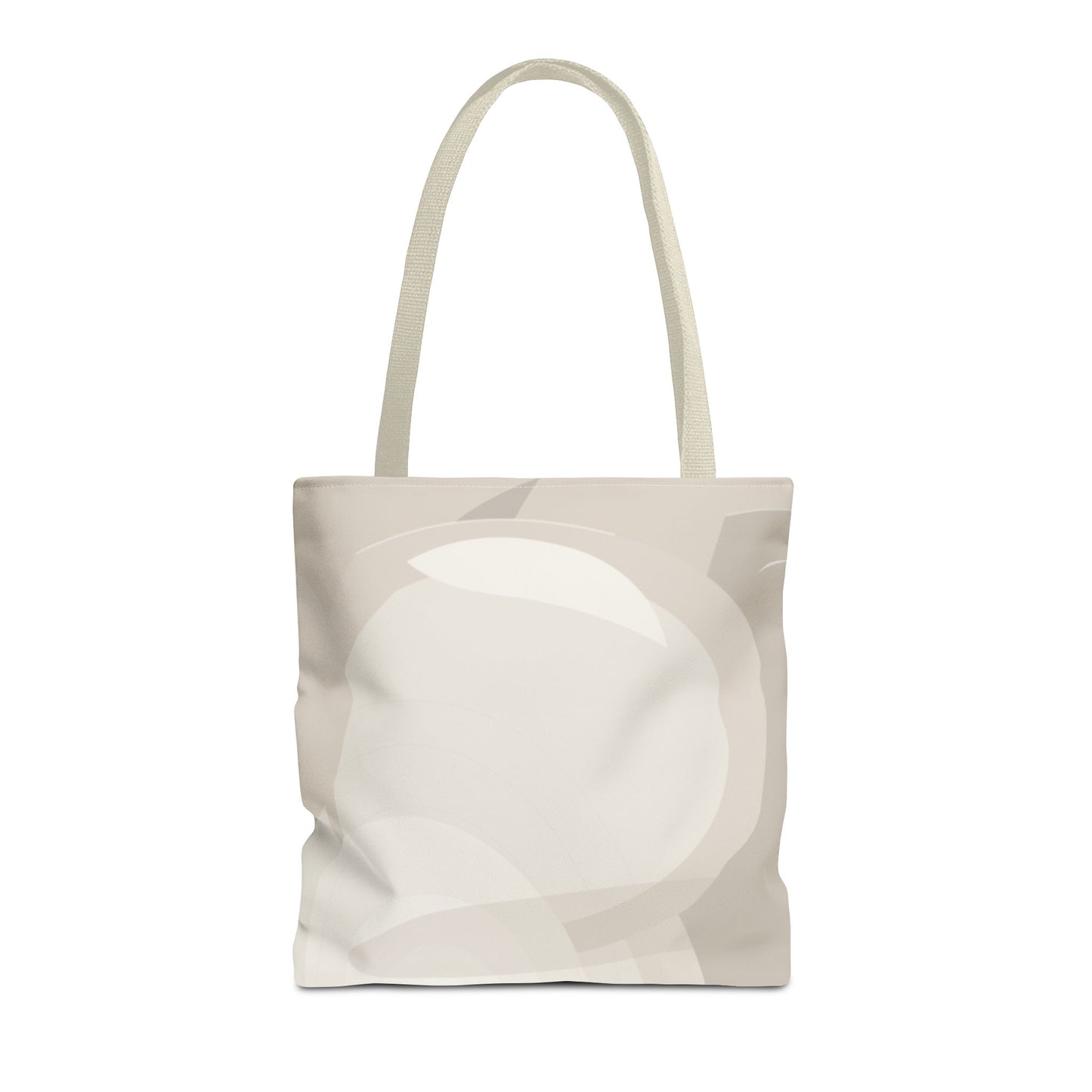 Neutral Abstract Circle Pattern Tote Bag | Minimal Beige AOP Canvas