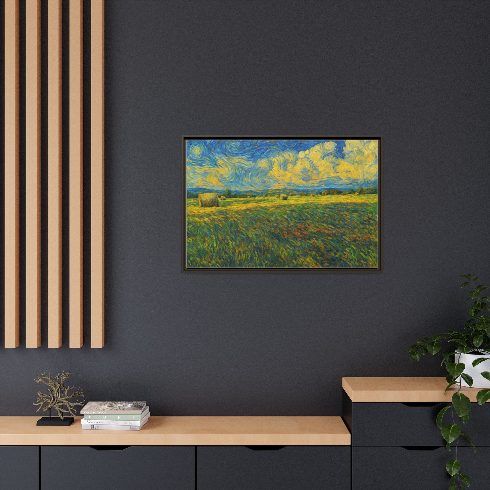 Landscape Matte Canvas, Framed (Multi-color) - TRV