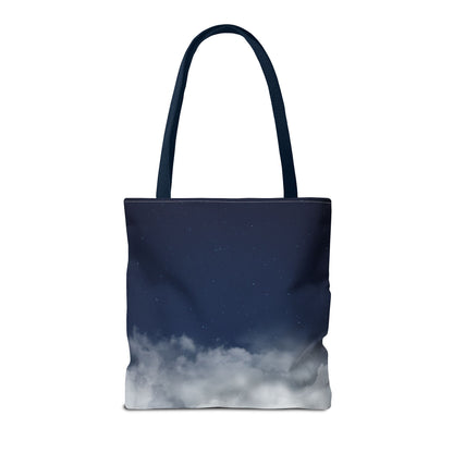 Night Sky Clouds Tote Bag | Starry Navy Ombre - TRV