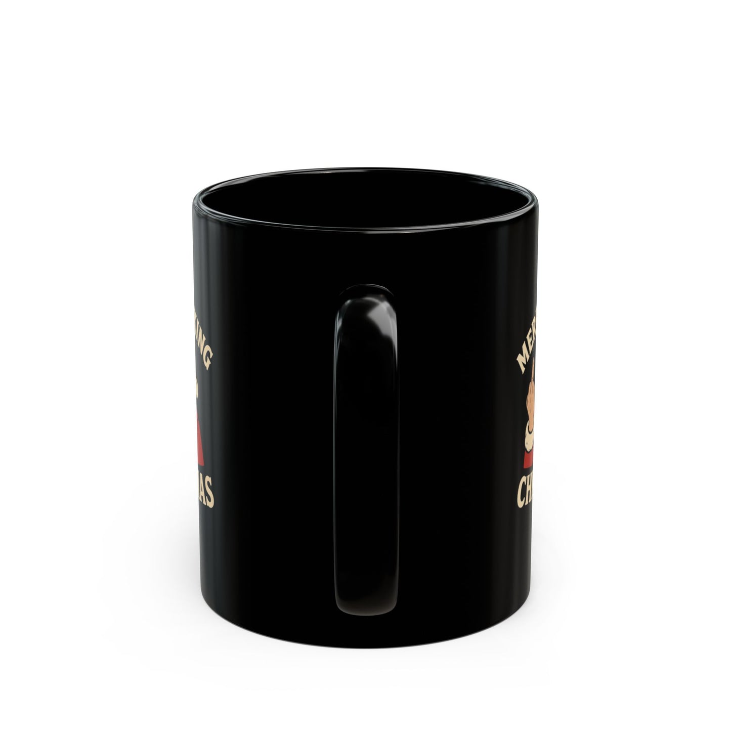Irreverent Merry Christmas Mug — Funny Santa Coffee Mug (Black, 11/15oz)