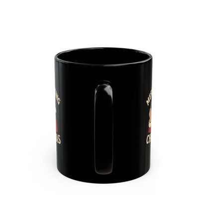Irreverent Merry Christmas Mug — Funny Santa Coffee Mug (Black, 11/15oz)