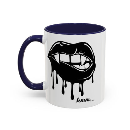 Dripping Lip Coffee Mug – "hmm..." Accent Ceramic Mug (11/15oz)