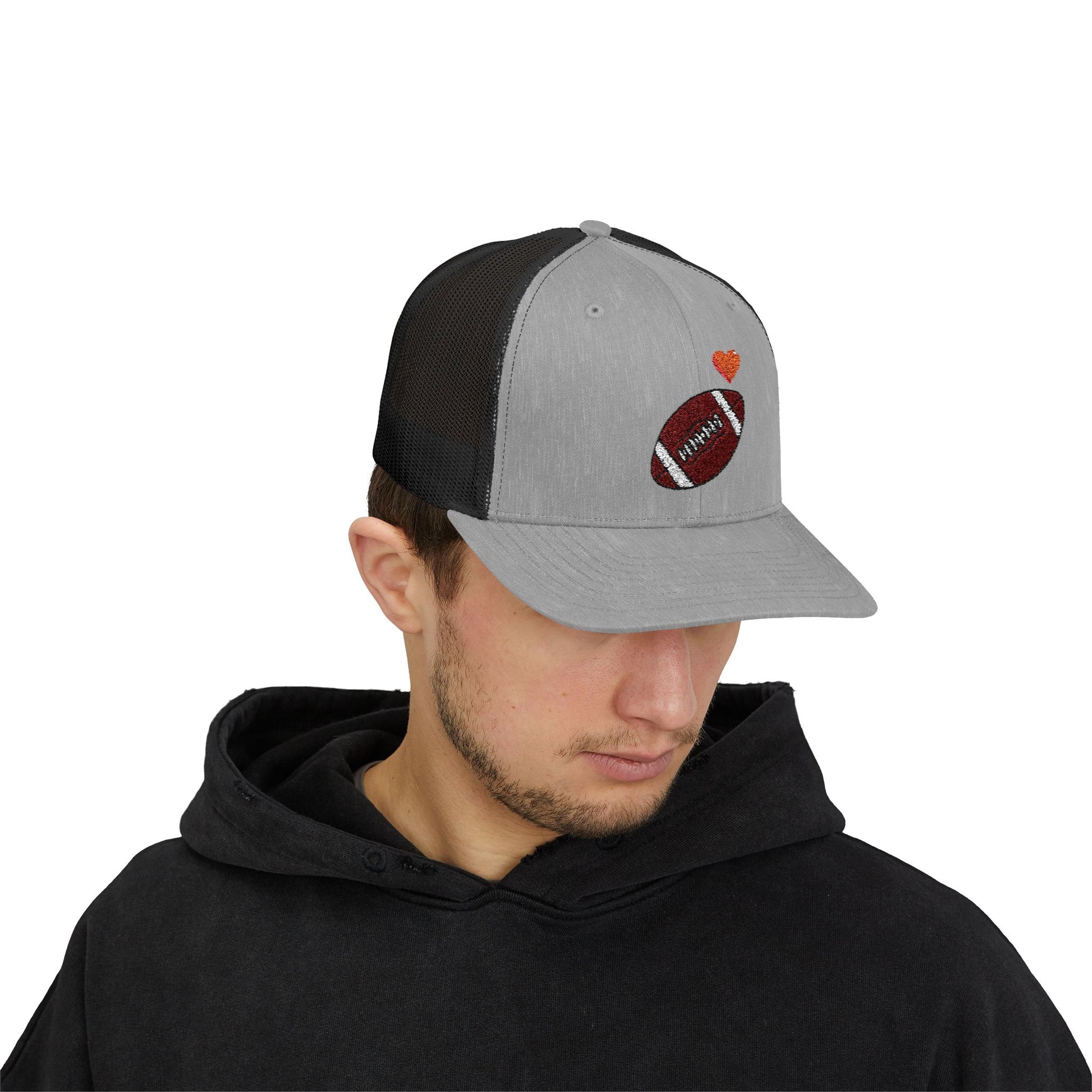 Football Love Snapback Trucker Cap, Sports Hat, Gift for Sports Fans, Casual Wear, Outdoor Activities - TRV