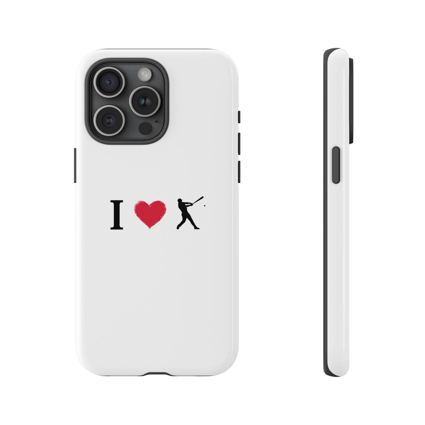 Baseball Love Phone Case, Tough Cases for Sports Lovers, i Heart Baseball Protection, Gift for Players, Cute Sports Case - TRV