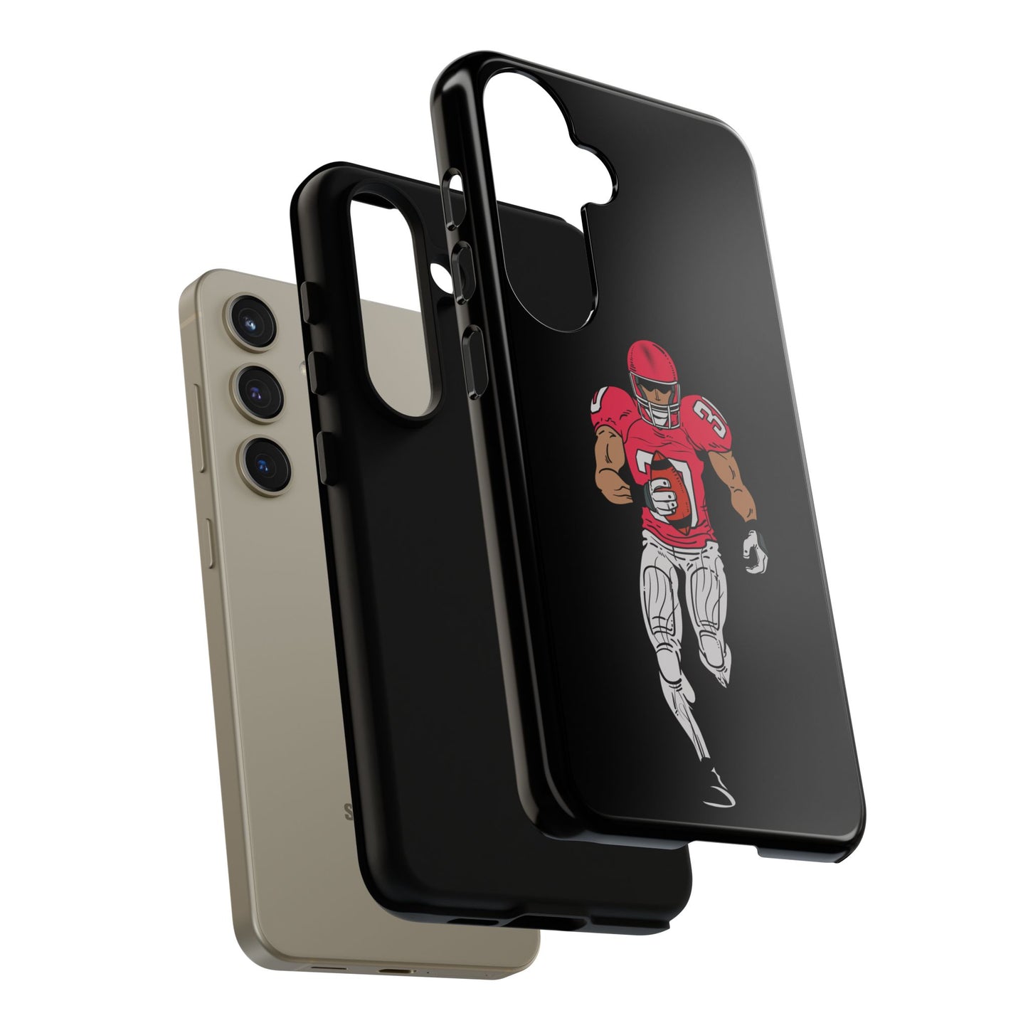Football Player Tough Phone Case – Protective Black Sports iPhone Case