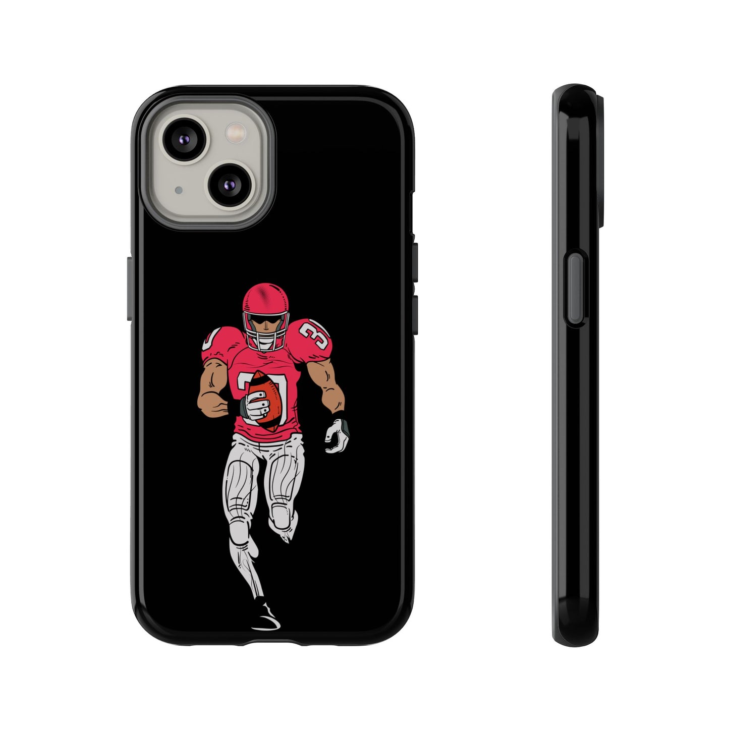 Football Player Tough Phone Case – Protective Black Sports iPhone Case