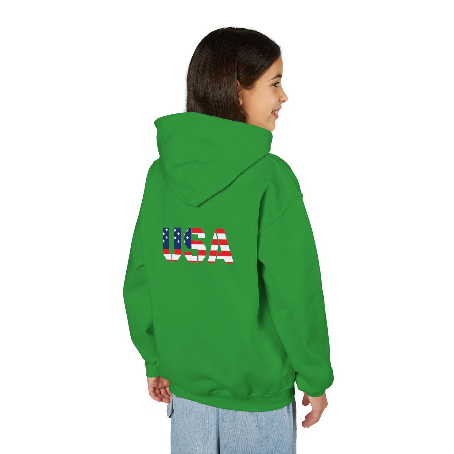 USA Flag Youth Hoodie, Youth Sweatshirt, Cool Hoodie for Kids, American Pride Apparel, Comfortable Boys and Girls Sweatshirt