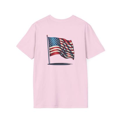 Patriotic Unisex Softstyle T-Shirt, American Flag Tee, USA Pride Shirt, Perfect for Independence Day, Casual Wear - TRV