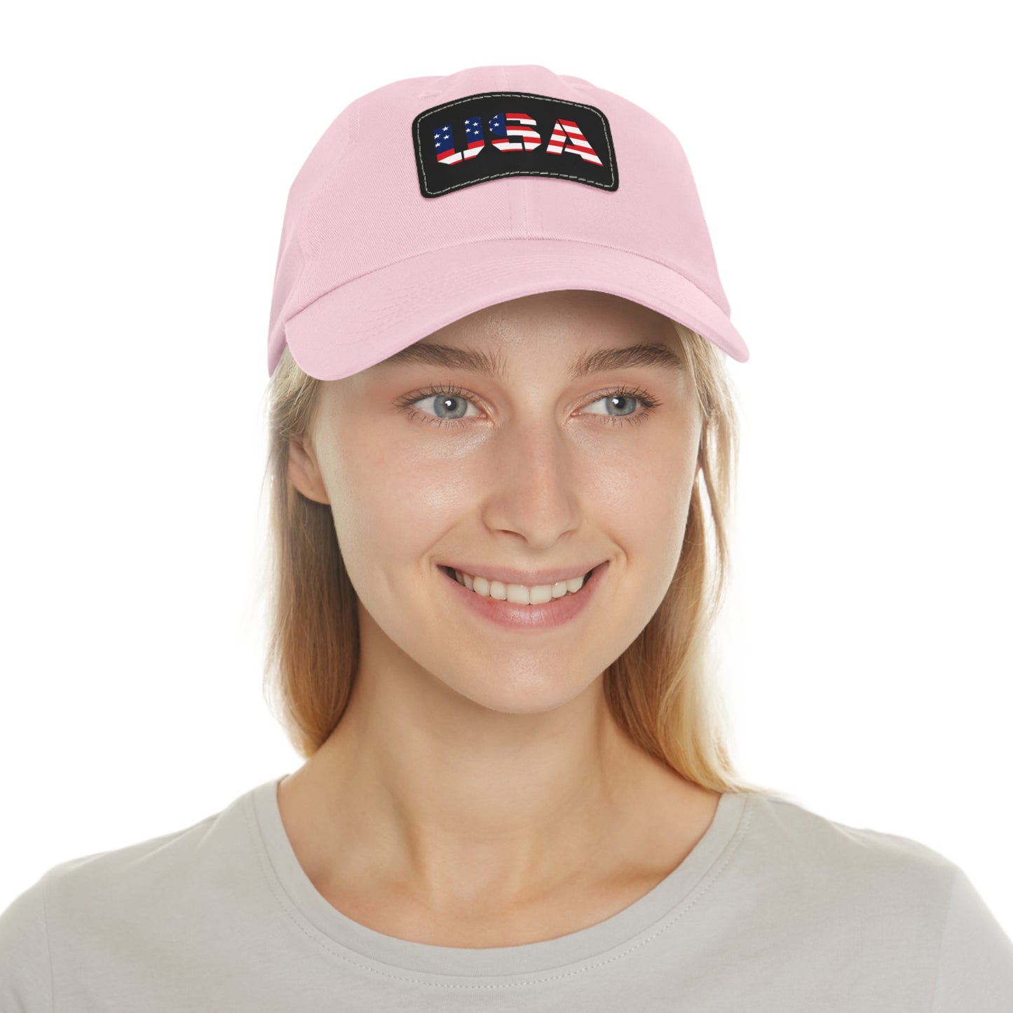 Dad Hat with Leather Patch (Rectangle)