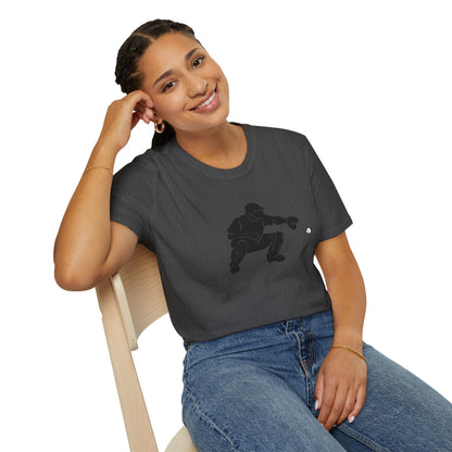Baseball Catcher Unisex Softstyle T-Shirt, Sports Apparel, Gift for Athletes, Workout Gear, Casual Wear, Special Occasions