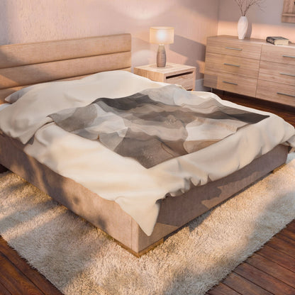 Neutral Abstract Watercolor Blanket | Modern Geometric Waves Throw