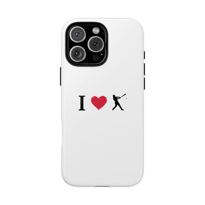Baseball Love Phone Case, Tough Cases for Sports Lovers, i Heart Baseball Protection, Gift for Players, Cute Sports Case - TRV