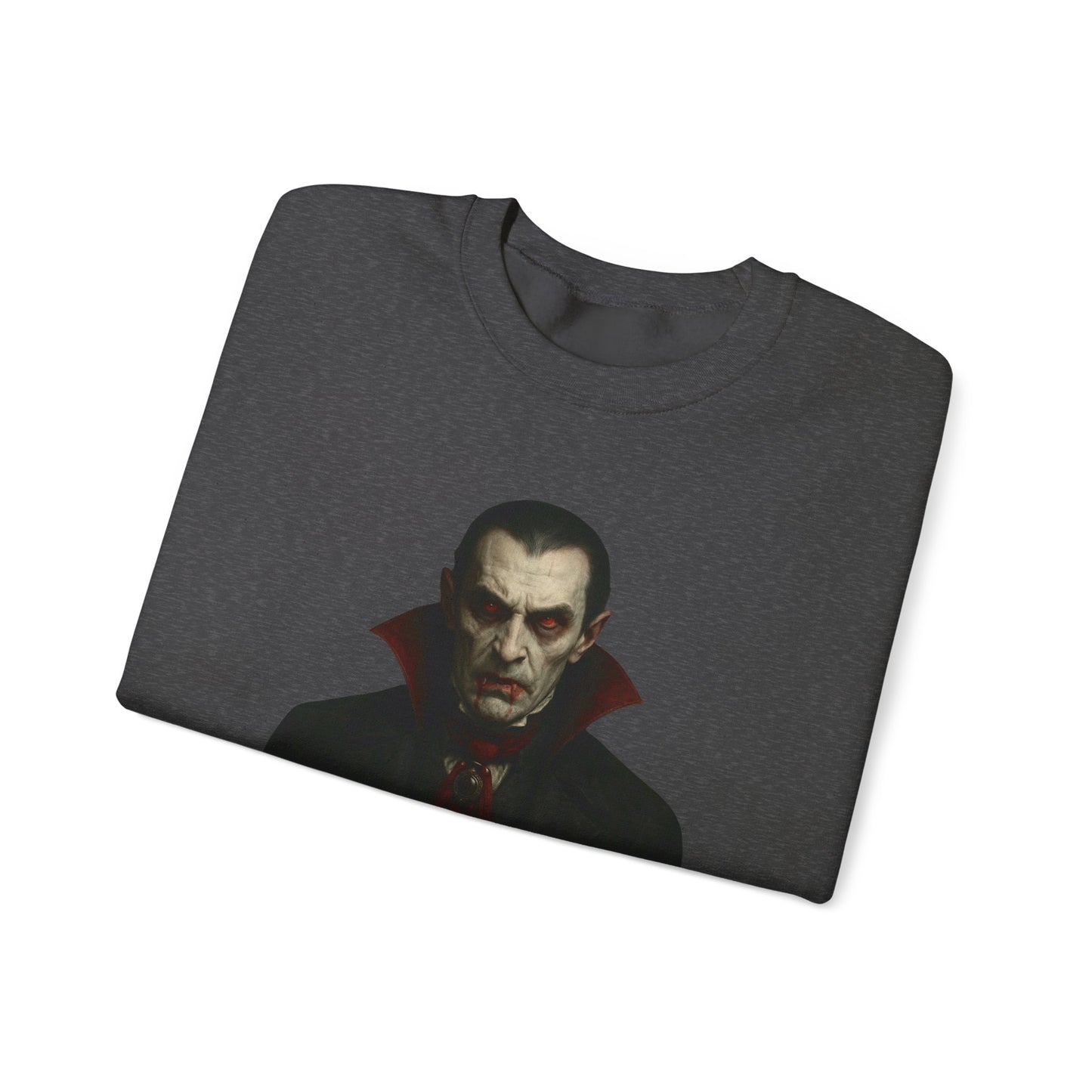Gothic Horror Sweatshirt, Cozy Vampire Sweatshirt, Spooky Apparel, Halloween Costume Top, Unisex Halloween Sweatshirt