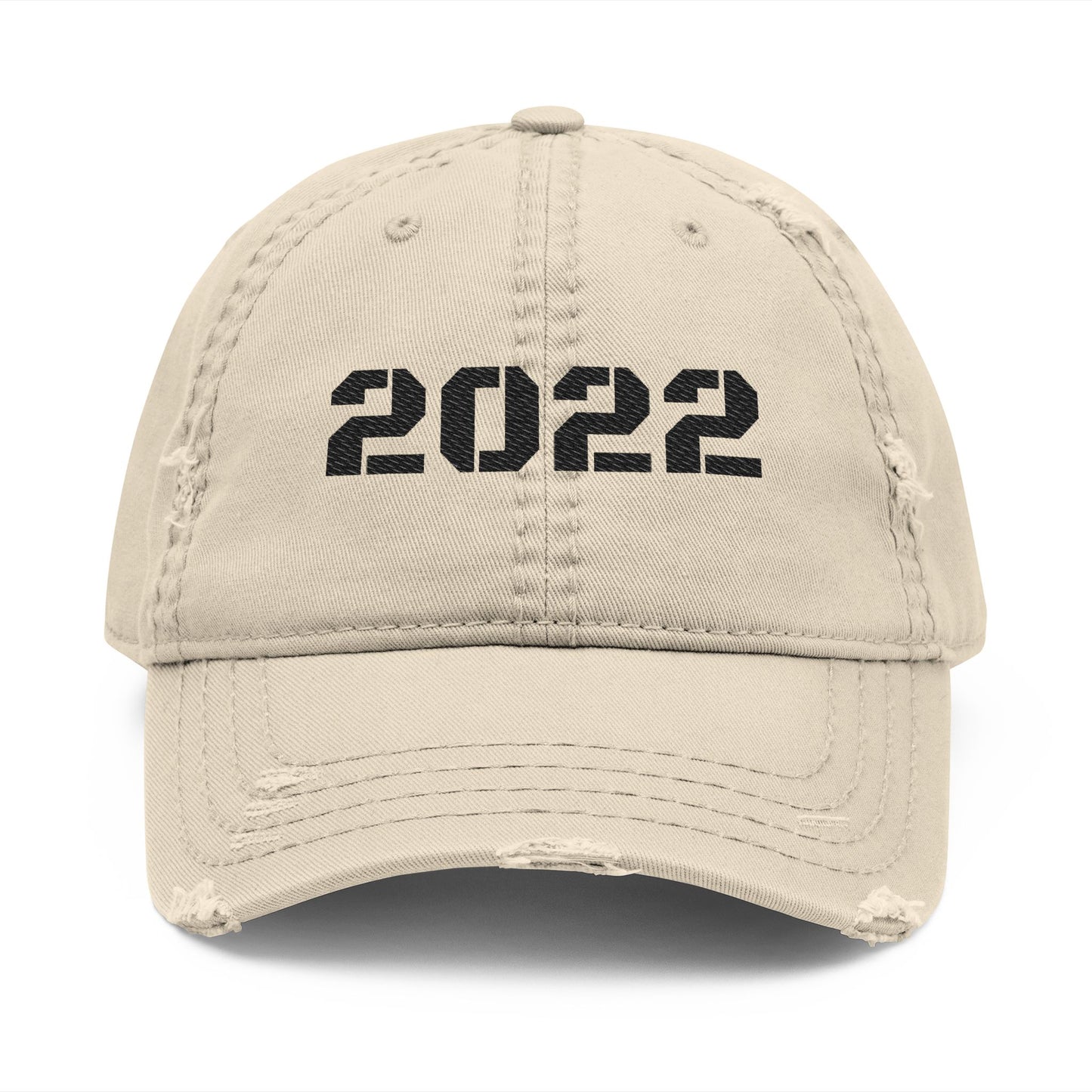 Distressed Dad Hat with 2022 Embroidery, Casual Cap for Everyday Wear, Unisex Hat for Outdoor Activities, Gifts for Father's Day, [...] - TRV