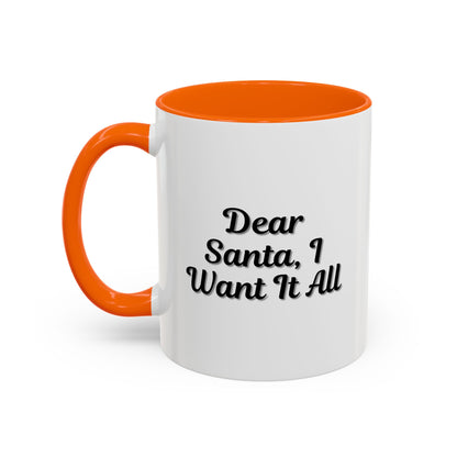 Dear Santa Accent Coffee Mug - Fun Holiday Mug for Christmas Enthusiasts