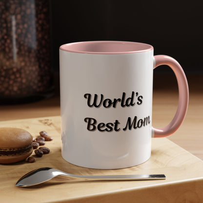 World's Best Mom Accent Coffee Mug - 11oz & 15oz - Perfect Gift for Mother's Day