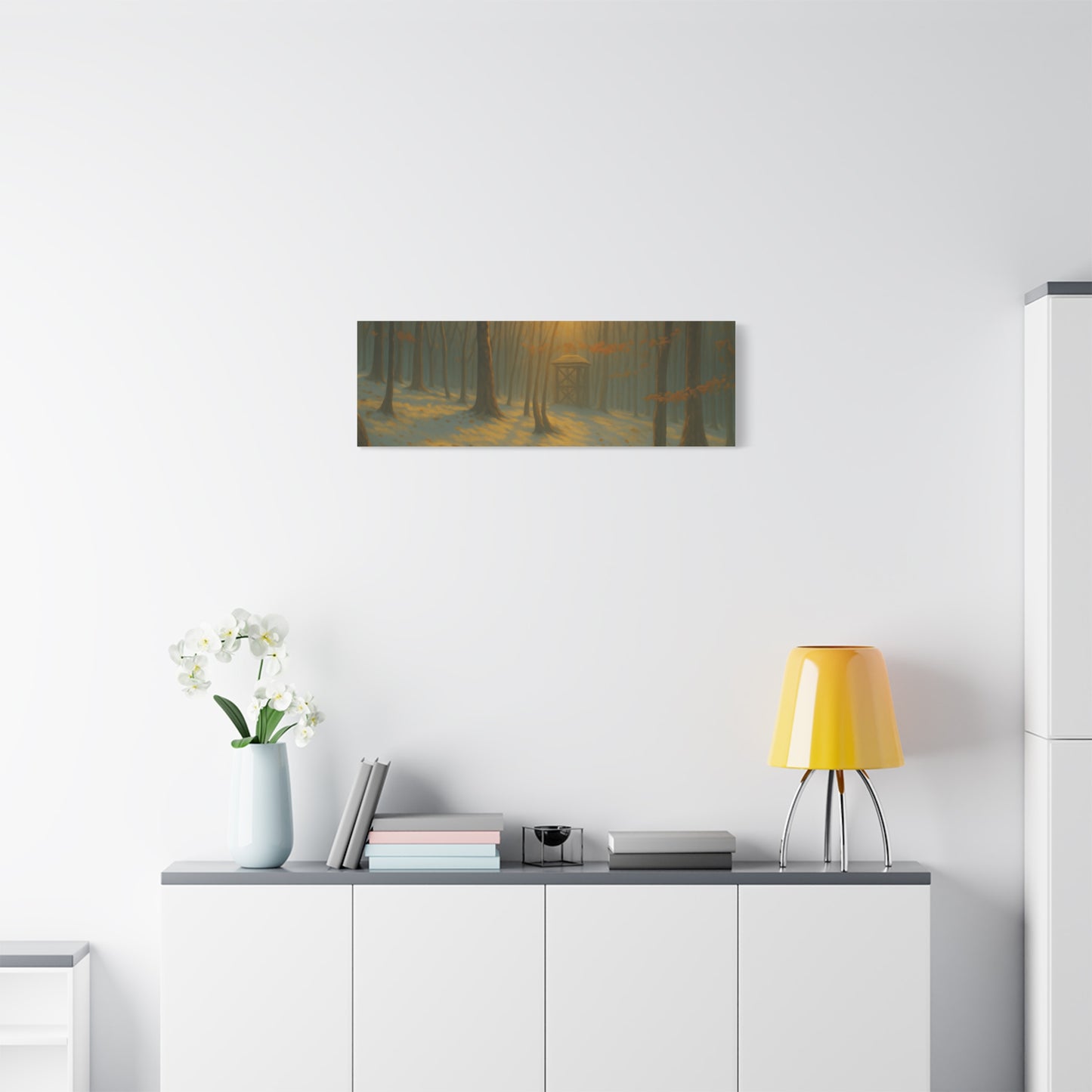 Matte Canvas Wall Art, Scenic Nature Print, Calm Forest Decor, Cozy Home Aesthetic, Autumn Landscape, Gift for Nature Lovers - TRV