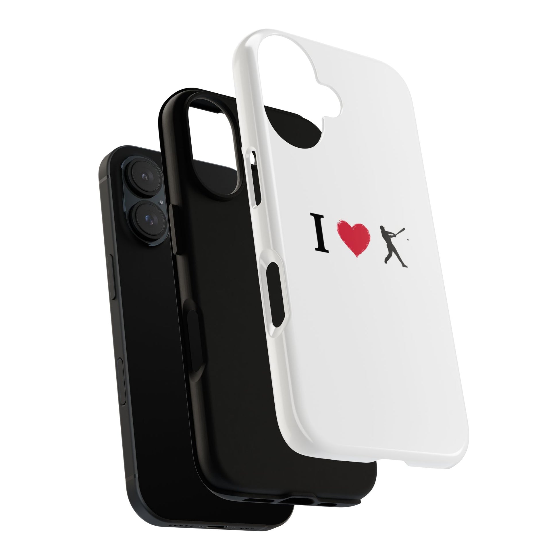 Baseball Love Phone Case, Tough Cases for Sports Lovers, i Heart Baseball Protection, Gift for Players, Cute Sports Case - TRV