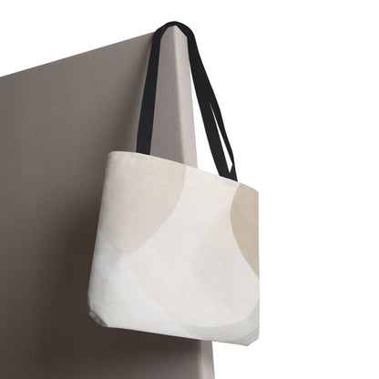 Neutral Abstract Geometric Tote Bag | Minimal Beige Shapes