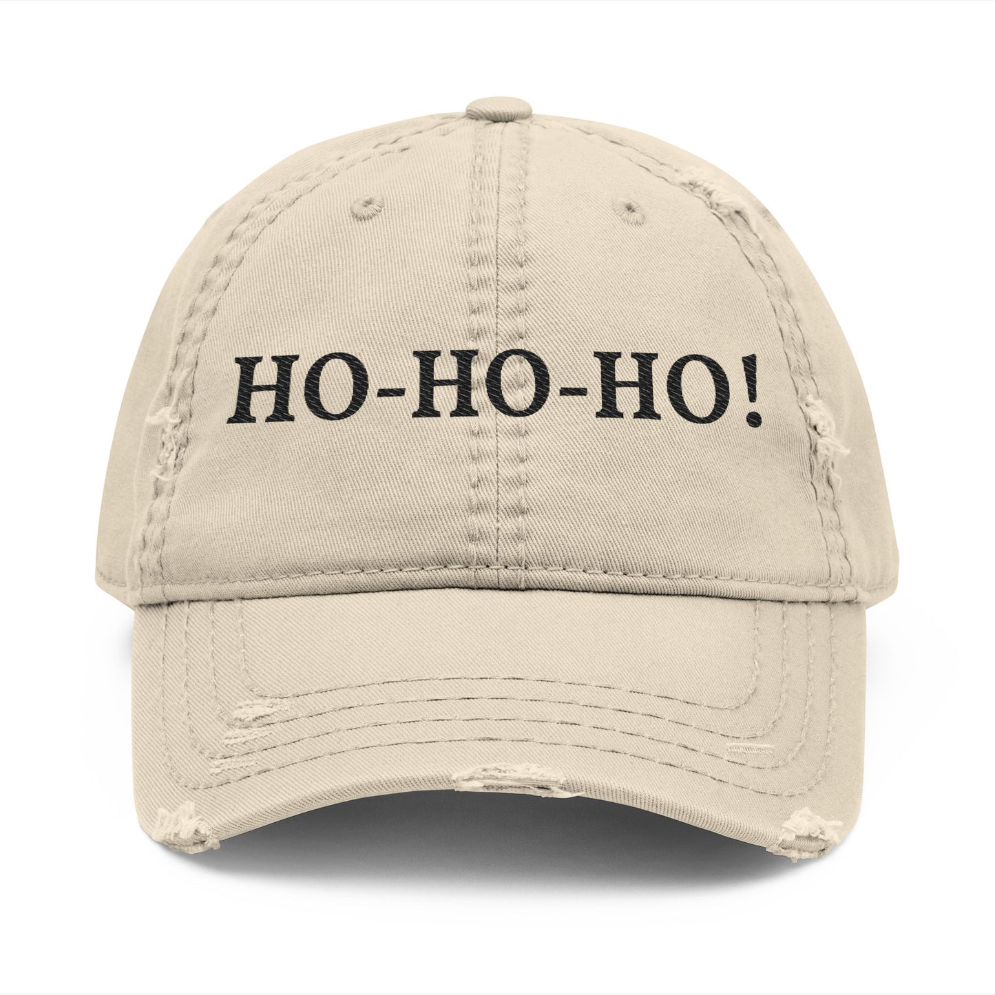 HO-HO-HO Dad Hat | Distressed Embroidered Baseball Cap - TRV
