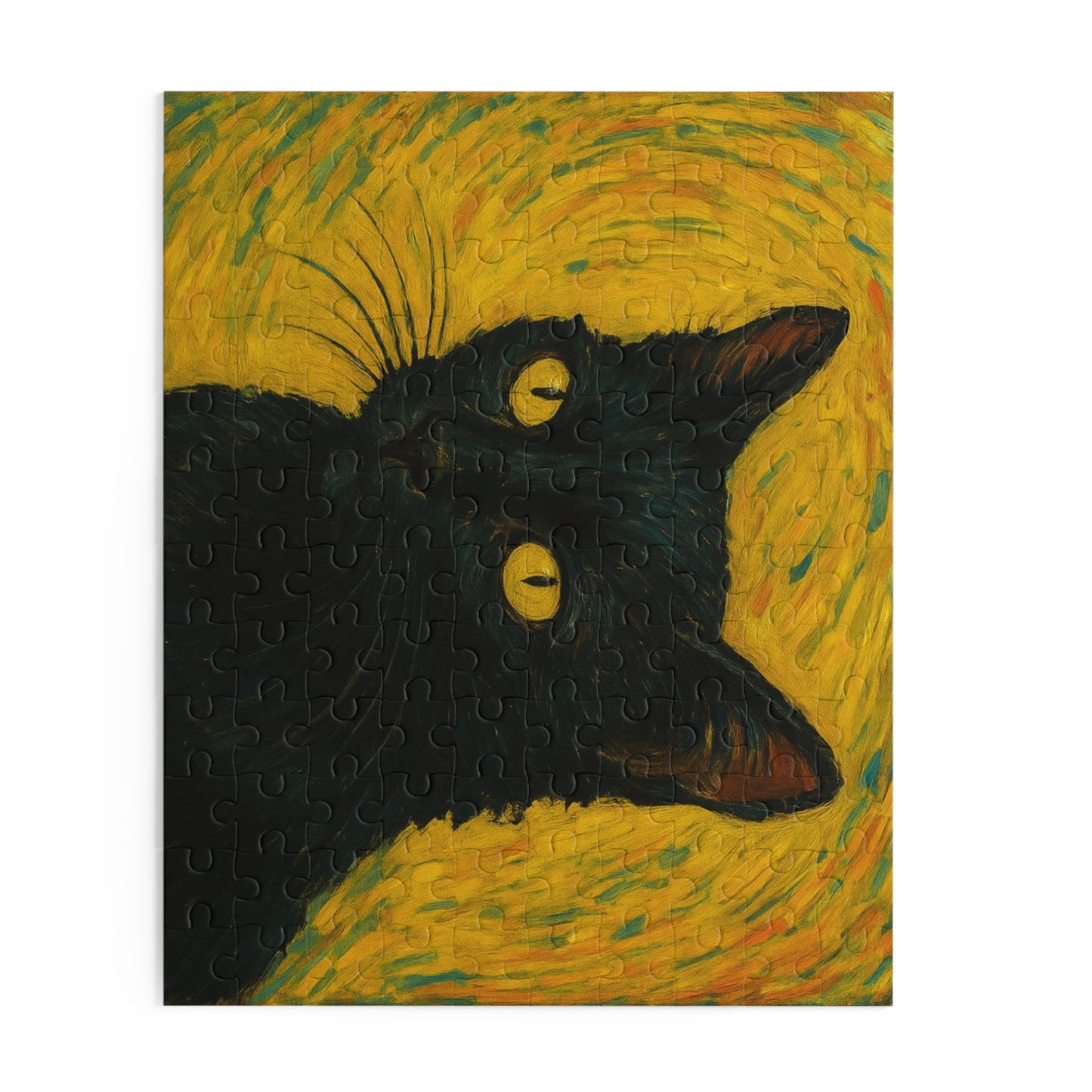 Black Cat Portrait Puzzle | Custom Photo Puzzle 120-500 Piece - TRV