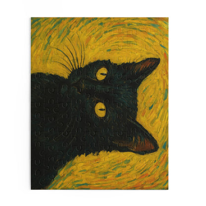 Black Cat Portrait Puzzle | Custom Photo Puzzle 120-500 Piece - TRV