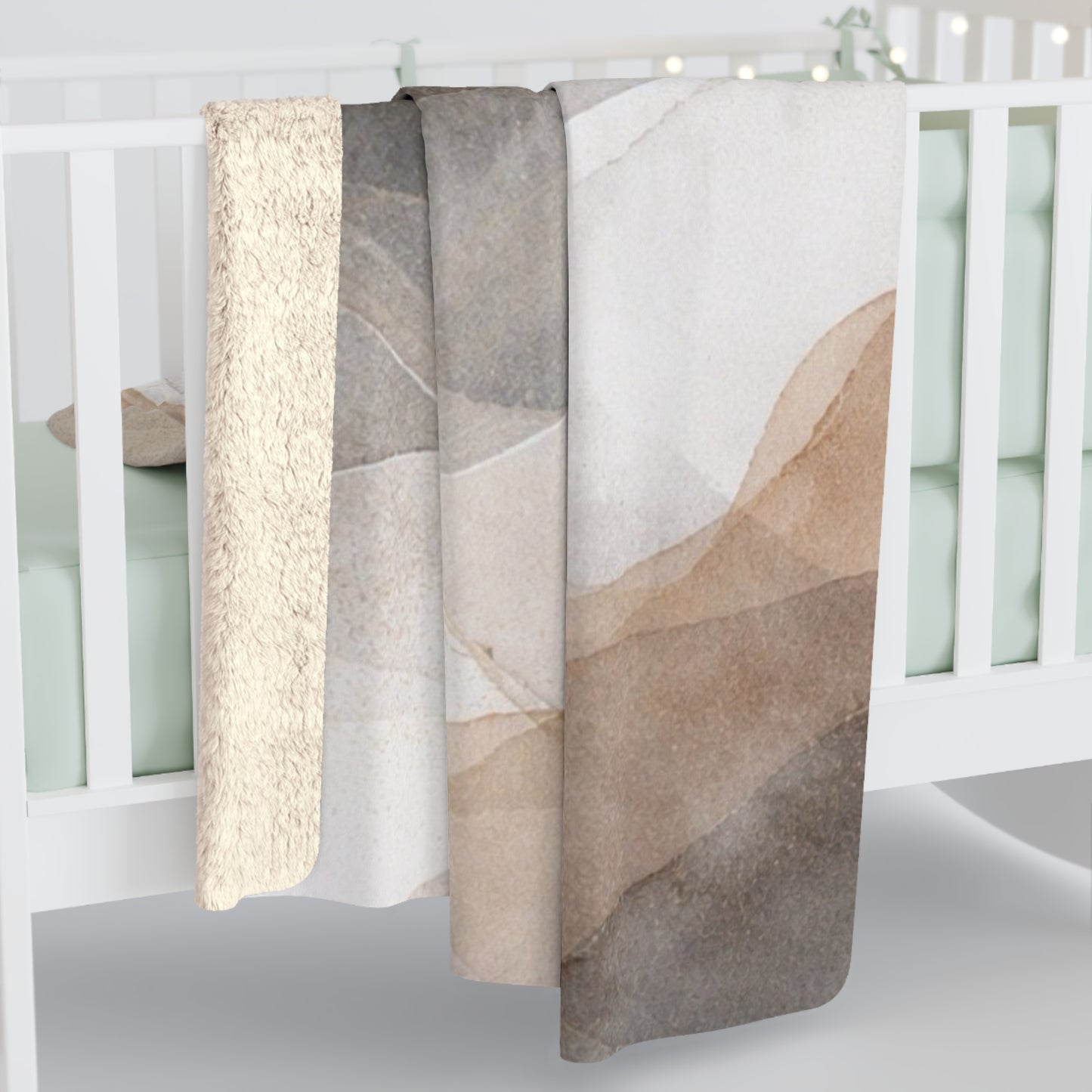 Abstract Sherpa fleece blanket by Printify featuring a cozy, textured design ideal for home decor and warmth.