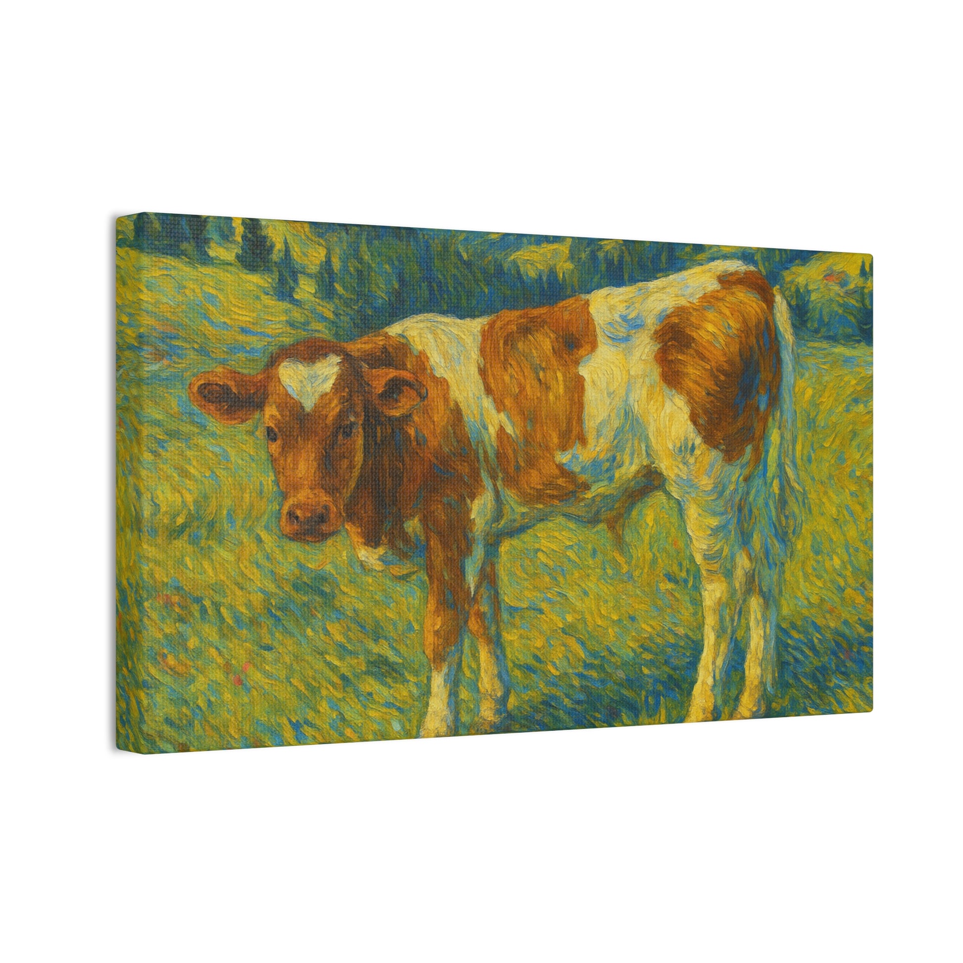 Cow Art Canvas Print, Rustic Farmhouse Decor, Animal Lover Gift, Country Wall Art, Thoughtful Homewarming - TRV