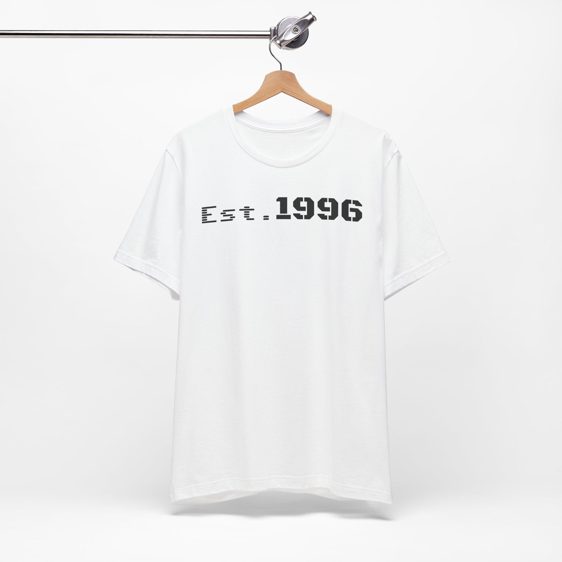 Unisex Jersey Tee - 'Est. 1996' Graphic Shirt, Birthday Gift, Casual Wear, Vintage Style, Retro Fashion, Gift for Him/Her - TRV