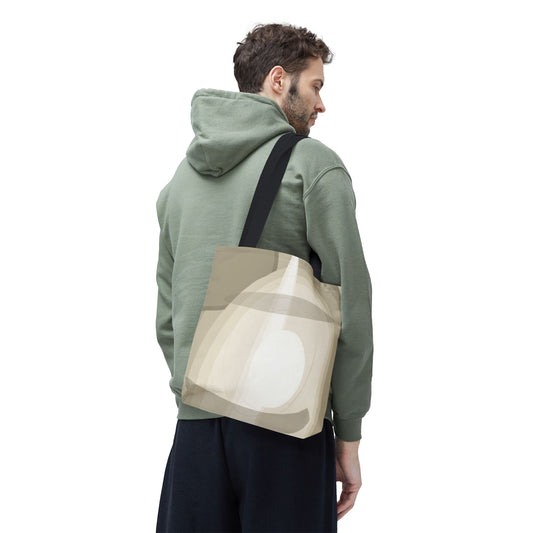Neutral Abstract Light Beam Tote Bag | Minimalist Geometric Pattern
