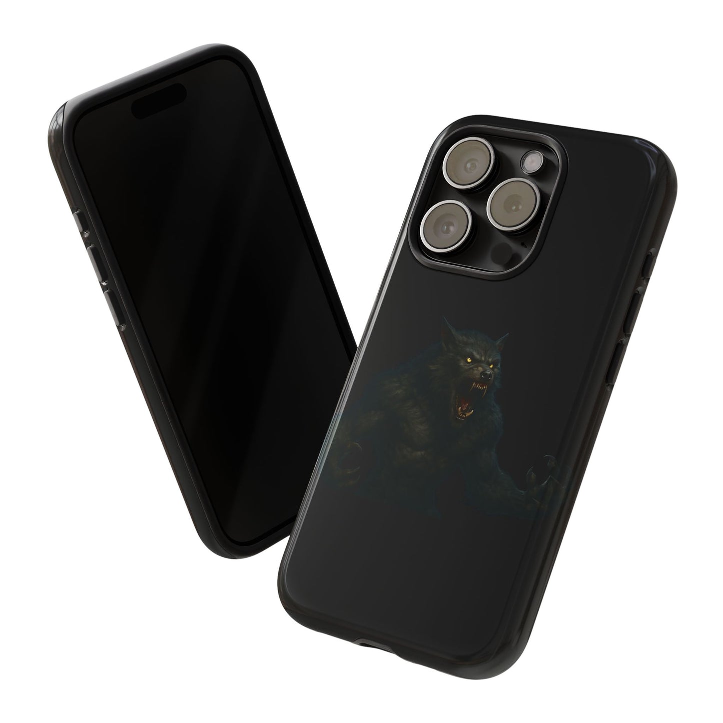 Werewolf Phone Case, Tough Cases, Black Panther Design, Gift for Animal Lovers, Phone Accessories, Fierce Phone Protection - TRV