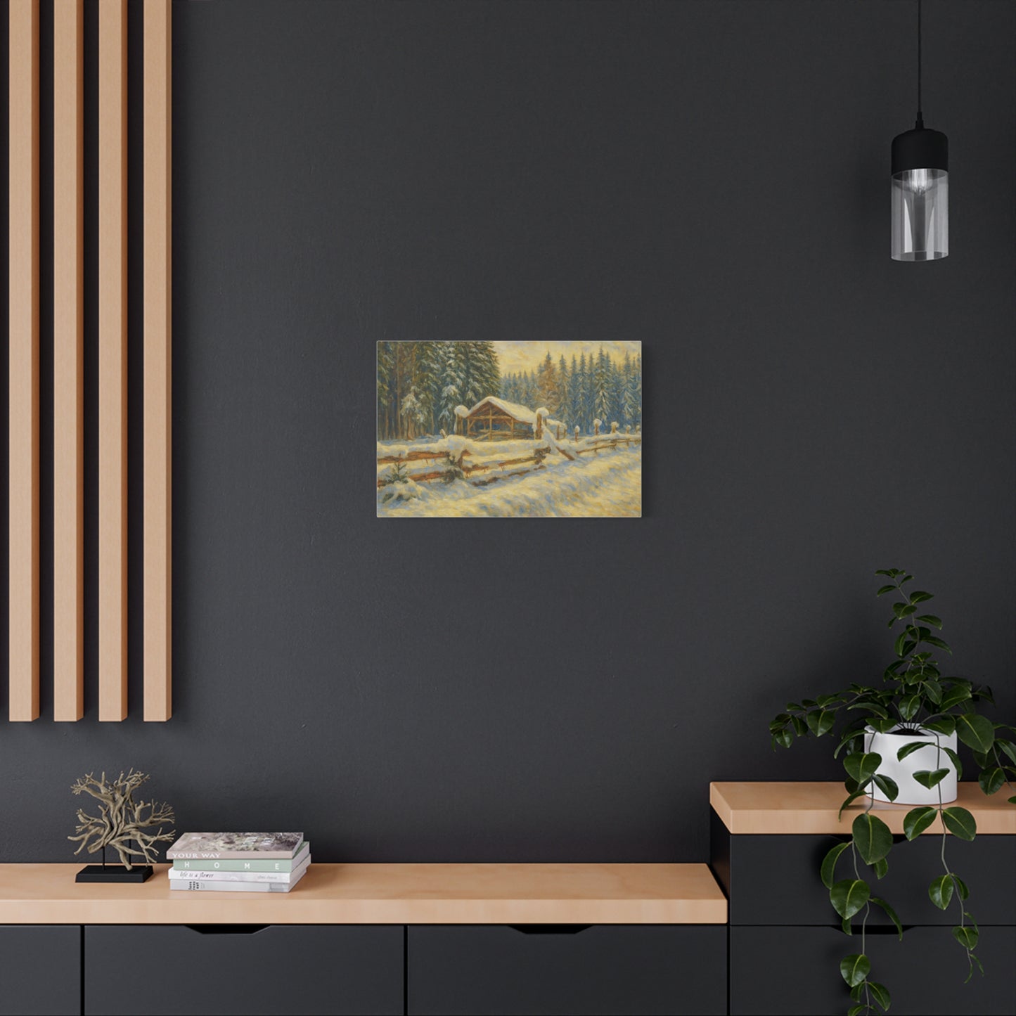 Canvas Wall Art, Winter Landscape Print, Home Decor, Rustic Art, Gift for Nature Lovers, Holiday Decoration - TRV
