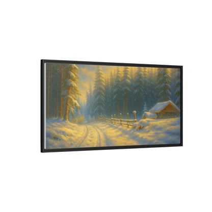 Wall Art Print, Winter Cabin Decor, Nature Scene, Holiday Gift, Cabin Vibes, Christmas Decoration, Matte Canvas, Framed - TRV