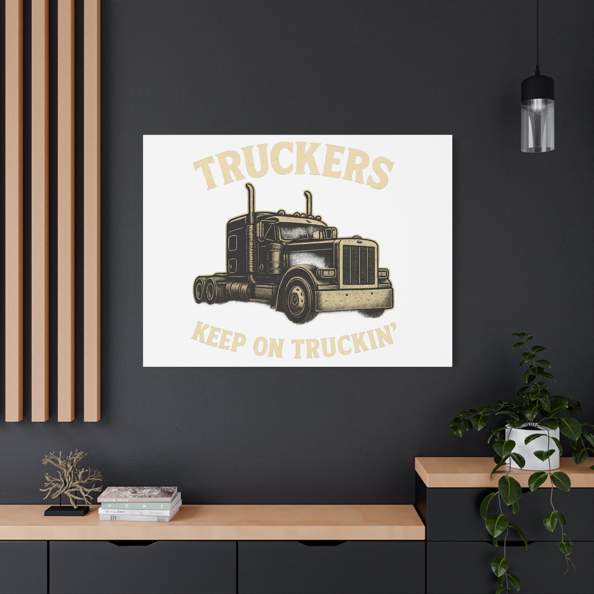Truckers Canvas Wall Art, Keep on Truckin' Decor, Gift for Drivers, Trucking Artwork, Transportation Gift - TRV