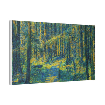 Sunlit Forest Path Canvas – Impressionist Woodland Wall Art