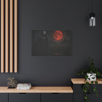 Dracula Canvas Art: Gothic Vampire with Blood Moon, Fantasy Wall Decor, Dark Aesthetic Print, Horror Art, Halloween, Gothic Home Decor - TRV