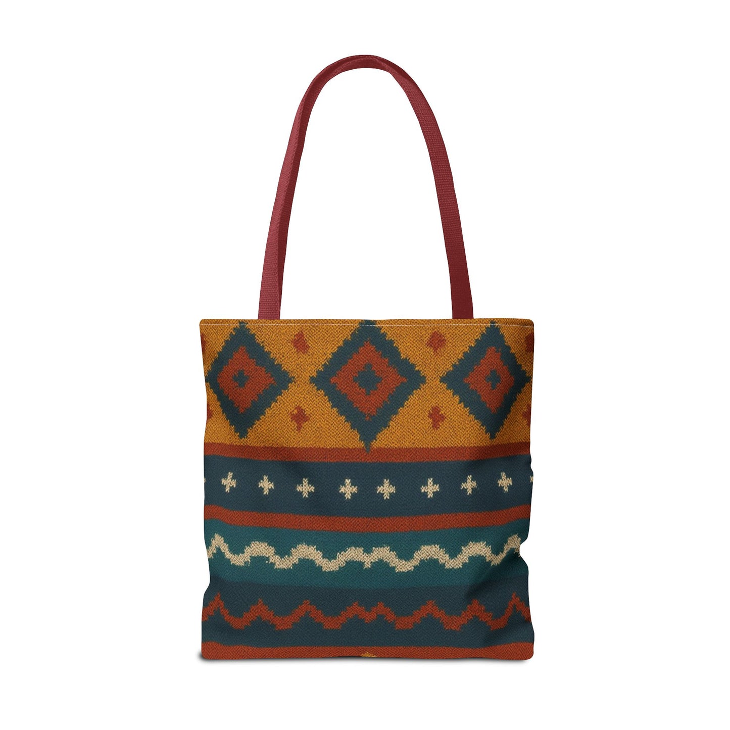 Southwestern Diamond Pattern Tote Bag | Aztec Tribal Geometric Print - TRV