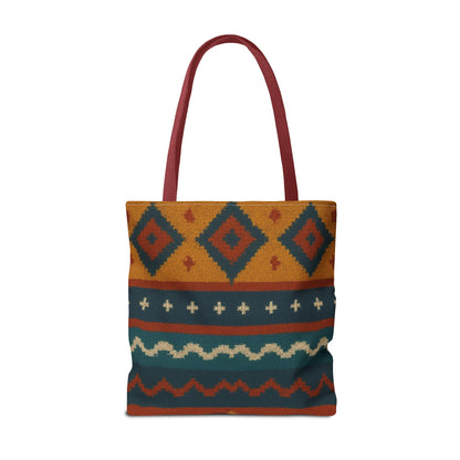 Southwestern Diamond Pattern Tote Bag | Aztec Tribal Geometric Print - TRV