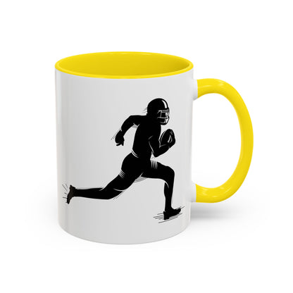 Football Player Themed Accent Coffee Mug, Sports Fan Gift, Unique Mug for Athletes, Coffee Lover, Game Day Essential - TRV